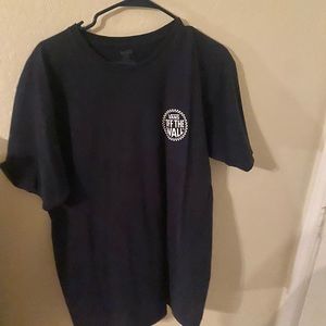 Dark blue vans shirt.